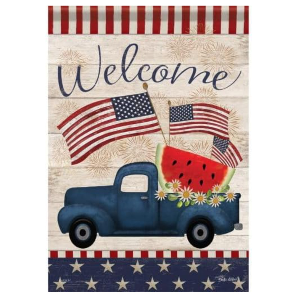 Carson - Patriotic Truck Dura Soft™ Garden Flag 12.5" x 18" 53341